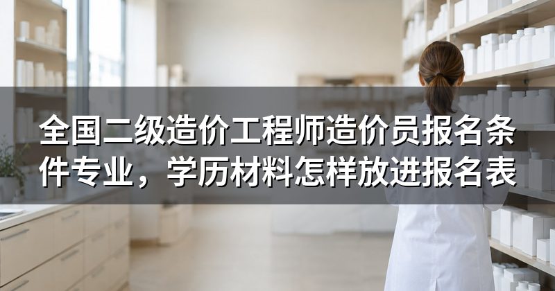 全国二级造价工程师造价员报名条件专业，学历材料怎样放进报名表