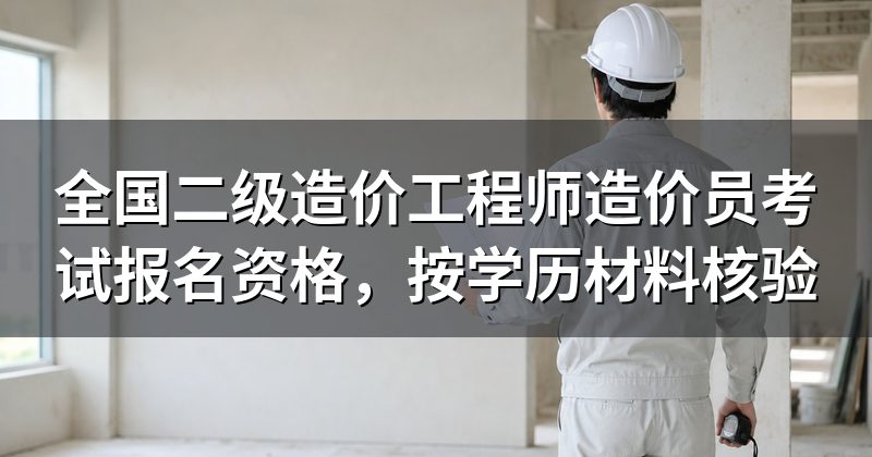 全国二级造价工程师造价员考试报名资格，按学历材料核验