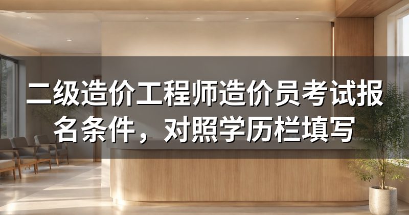 二级造价工程师造价员考试报名条件,对照学历栏填写