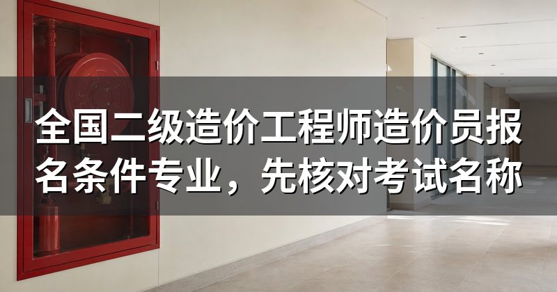 全国二级造价工程师造价员报名条件专业,先核对考试名称