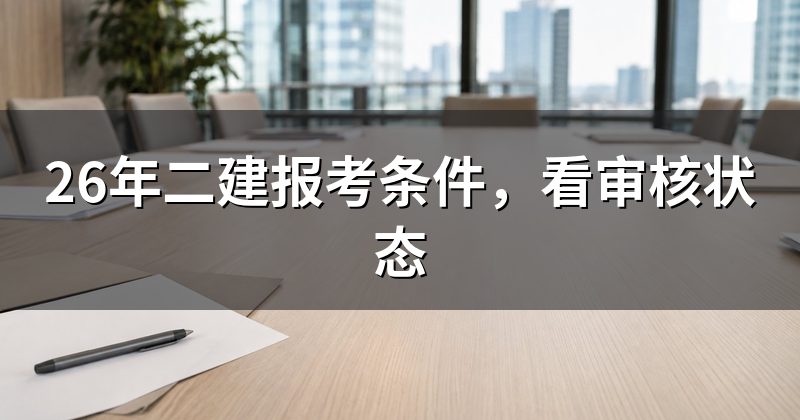 26年二建报考条件，看审核状态