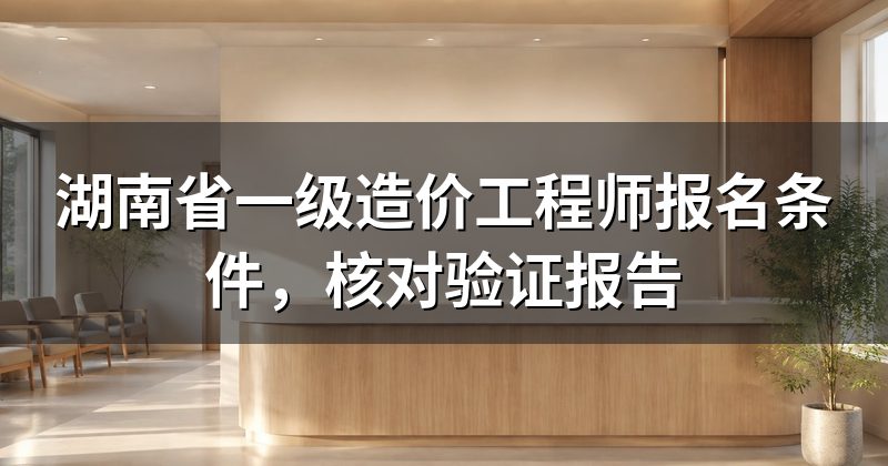 湖南省一级造价工程师报名条件,核对验证报告