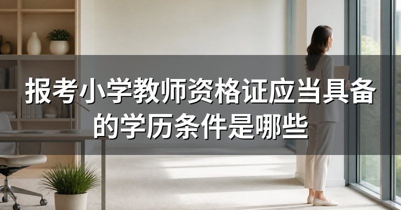报考小学教师资格证应当具备的学历条件是哪些