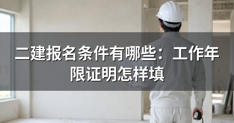 二建报名条件有哪些：工作年限证明怎样填