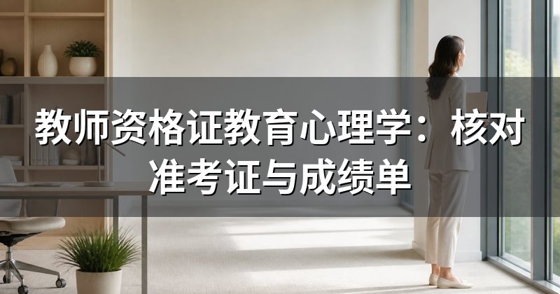 教师资格证教育心理学：核对准考证与成绩单