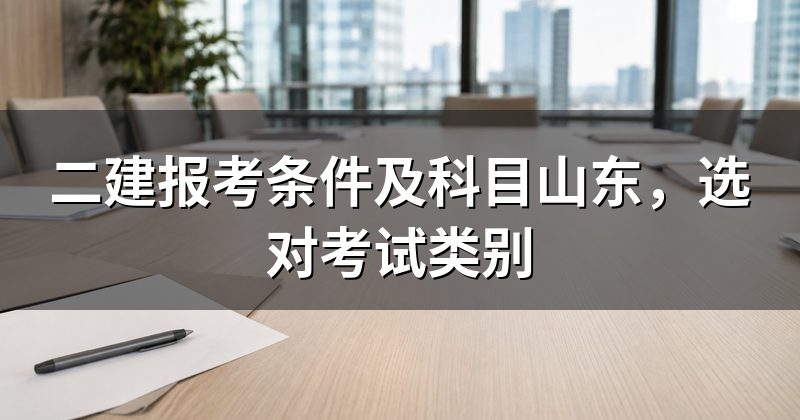 二建报考条件及科目山东，选对考试类别