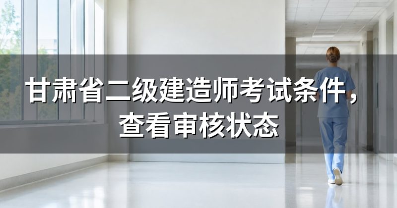 甘肃省二级建造师考试条件,查看审核状态