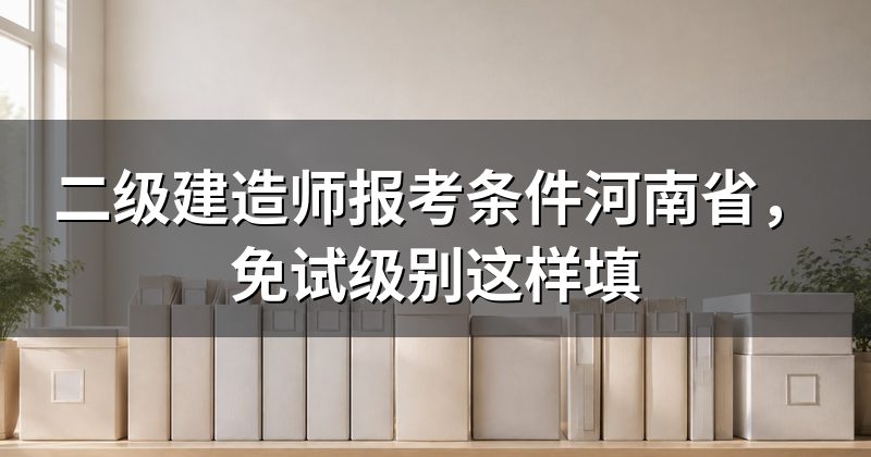 二级建造师报考条件河南省，免试级别这样填