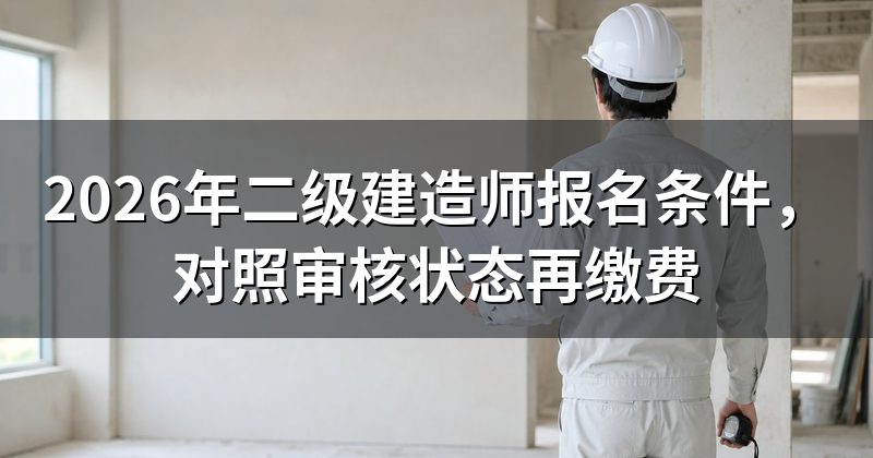 2026年二级建造师报名条件，对照审核状态再缴费