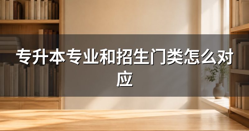 专升本专业和招生门类怎么对应