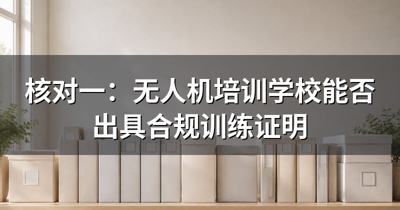 核对一:无人机培训学校能否出具合规训练证明