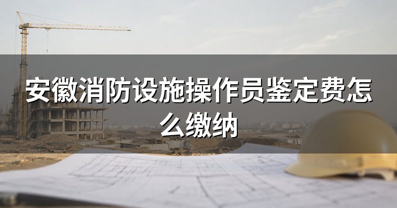 安徽消防设施操作员鉴定费怎么缴纳