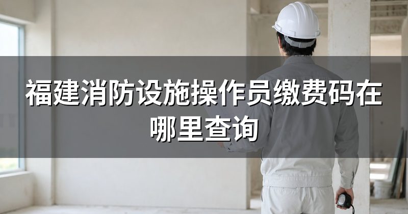 福建消防设施操作员缴费码在哪里查询