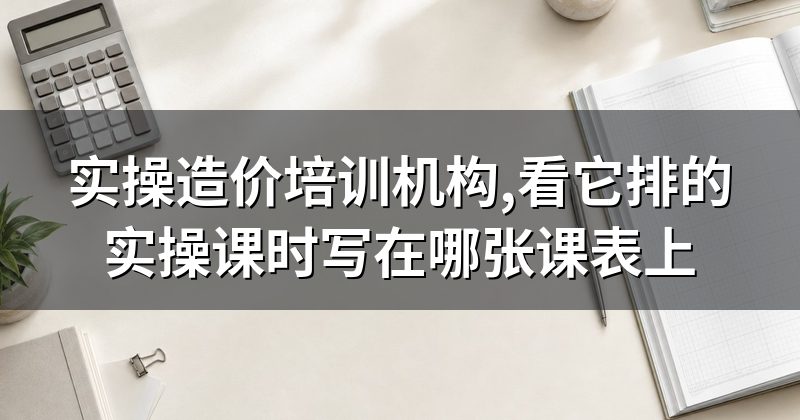 实操造价培训机构,看它排的实操课时写在哪张课表上