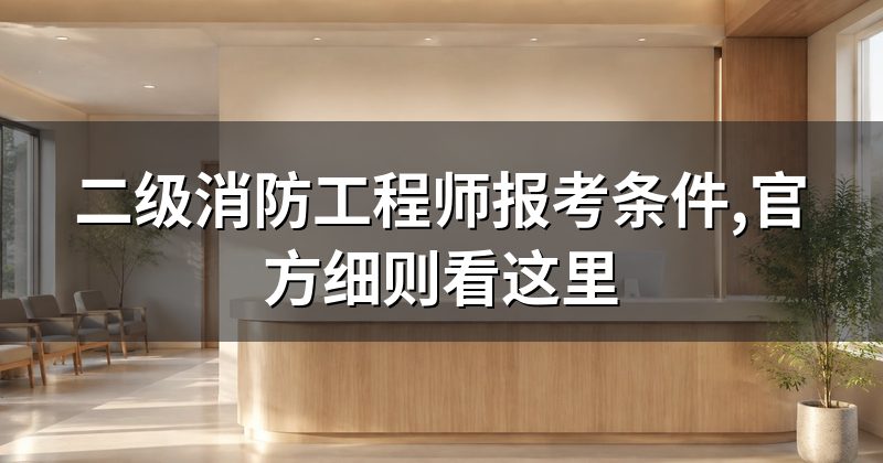二级消防工程师报考条件,官方细则看这里