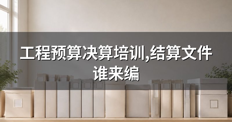 工程预算决算培训,结算文件谁来编