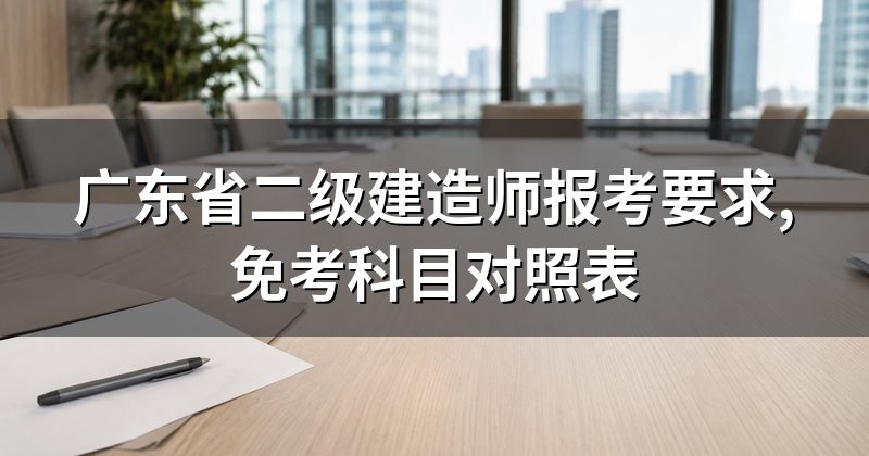 广东省二级建造师报考要求,免考科目对照表