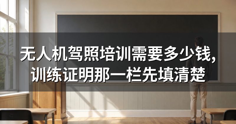 无人机驾照培训需要多少钱,训练证明那一栏先填清楚