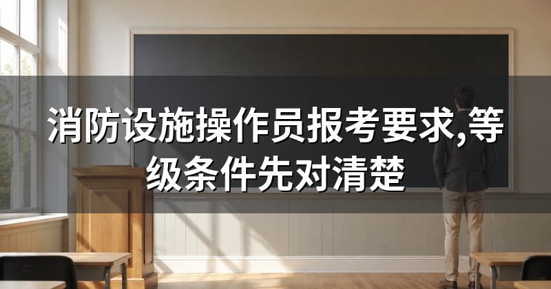 消防设施操作员报考要求,等级条件先对清楚