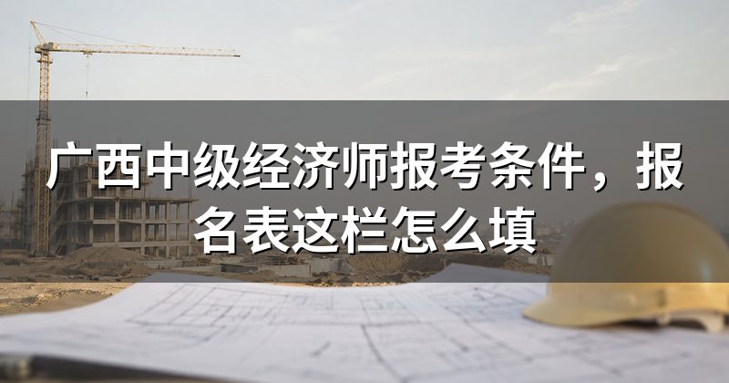 广西中级经济师报考条件,报名表这栏怎么填