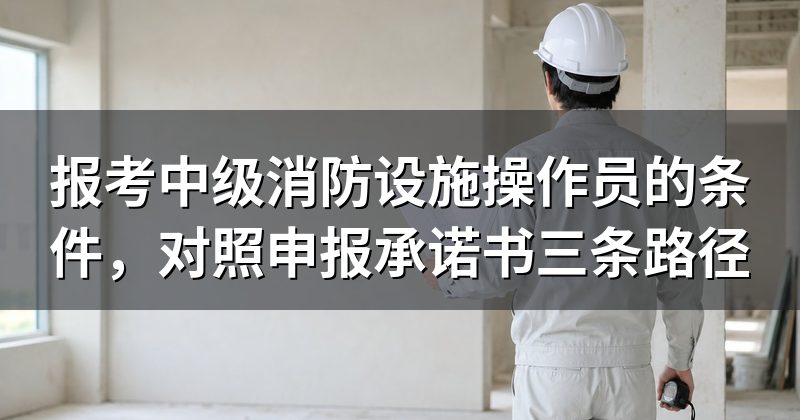 报考中级消防设施操作员的条件，对照申报承诺书三条路径
