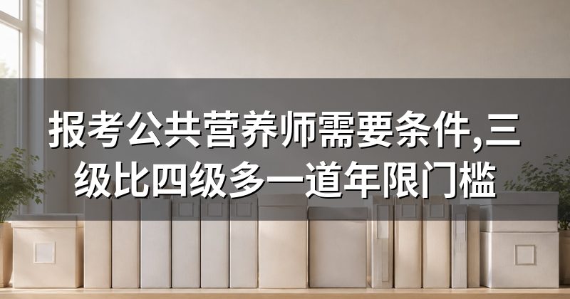 报考公共营养师需要条件,三级比四级多一道年限门槛