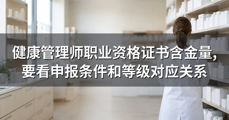 健康管理师职业资格证书含金量,要看申报条件和等级对应关系