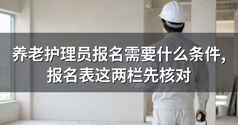 养老护理员报名需要什么条件,报名表这两栏先核对