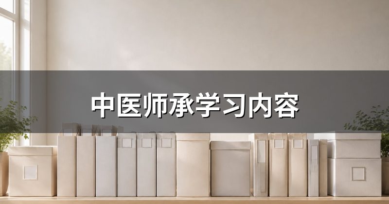 中医师承学习内容