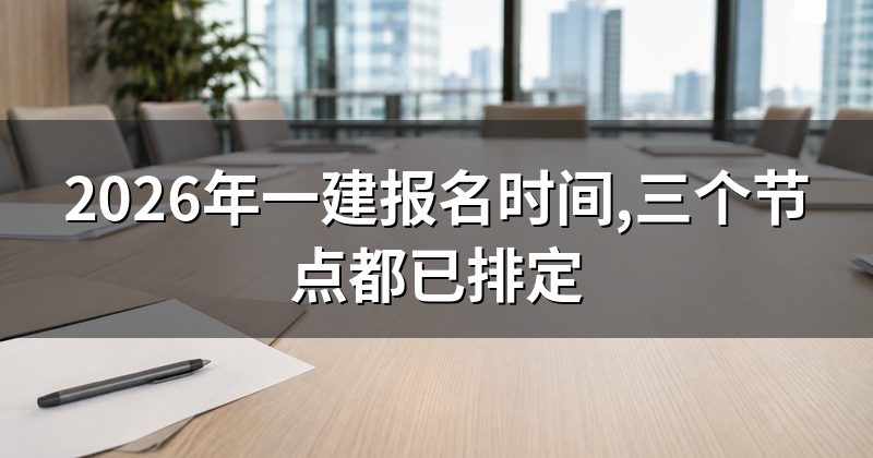 2026年一建报名时间,三个节点都已排定