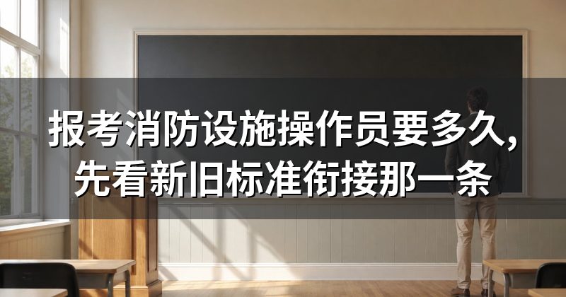 报考消防设施操作员要多久,先看新旧标准衔接那一条