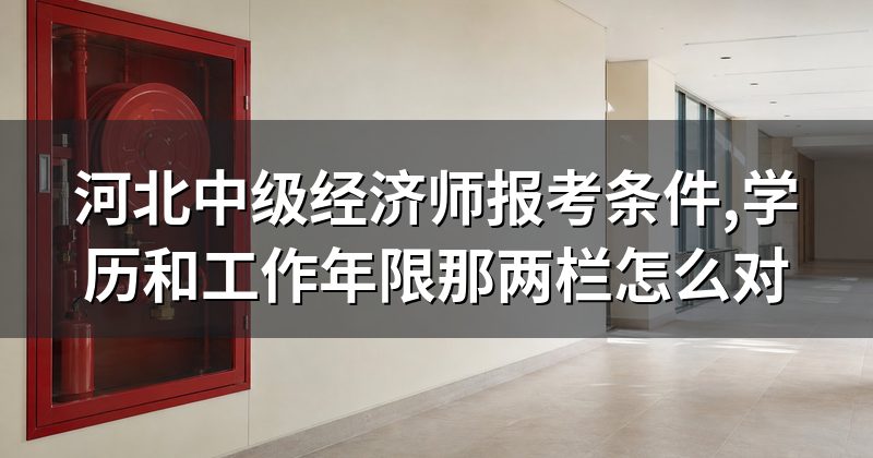 河北中级经济师报考条件,学历和工作年限那两栏怎么对