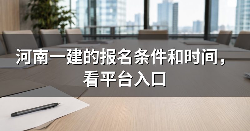 河南一建的报名条件和时间,看平台入口