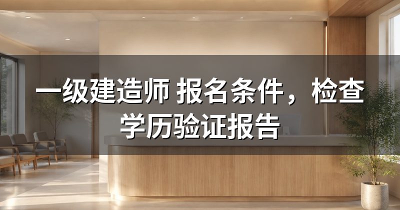 一级建造师 报名条件,检查学历验证报告
