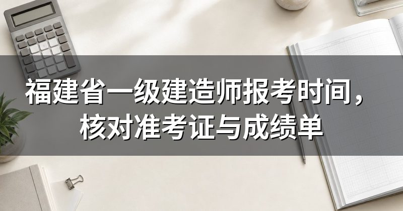 福建省一级建造师报考时间,核对准考证与成绩单