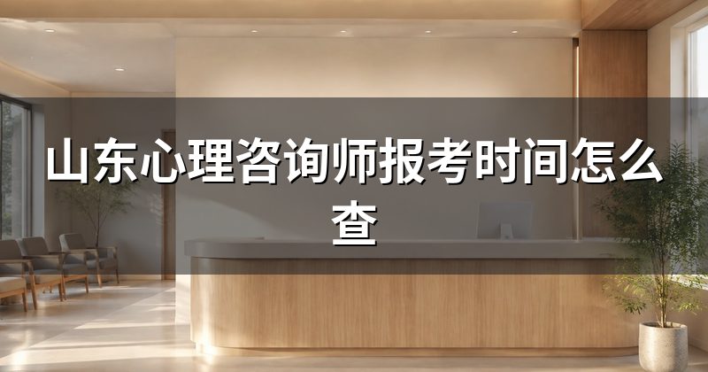山东心理咨询师报考时间怎么查