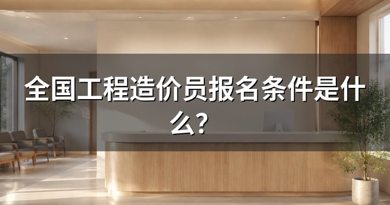 全国工程造价员报名条件是什么？