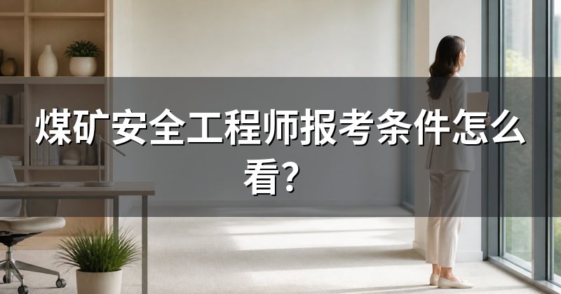 煤矿安全工程师报考条件怎么看?