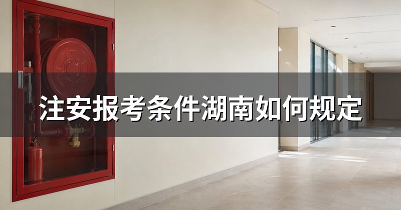 注安报考条件湖南如何规定