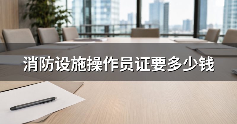 消防设施操作员证要多少钱