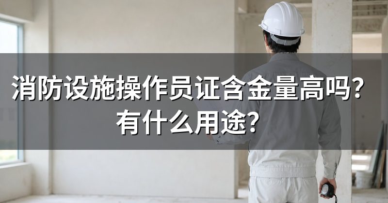 消防设施操作员证含金量高吗?有什么用途?