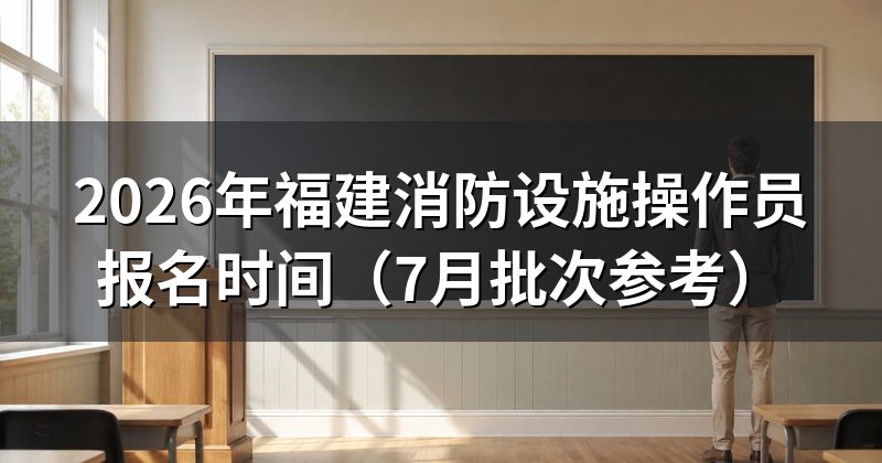 2026年福建消防设施操作员报名时间(7月批次参考)