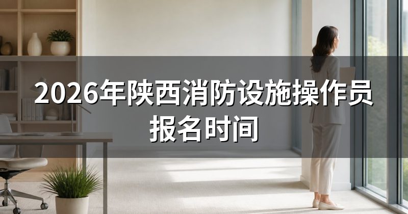 2026年陕西消防设施操作员报名时间