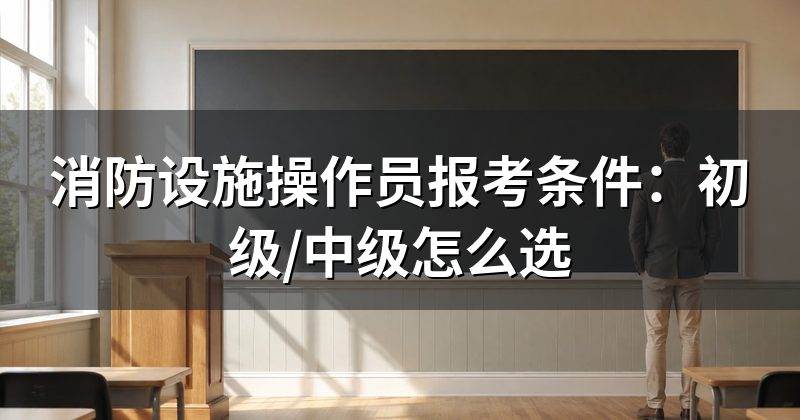 消防设施操作员报考条件:初级/中级怎么选