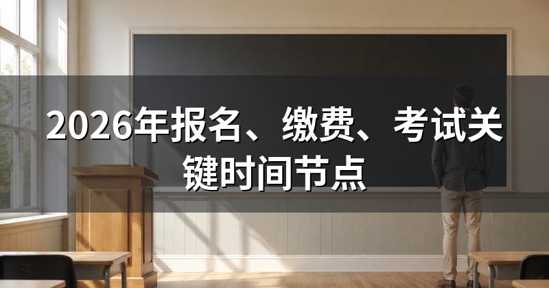 2026年报名、缴费、考试关键时间节点