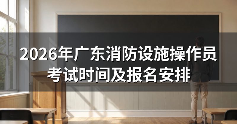 2026年广东消防设施操作员考试时间及报名安排