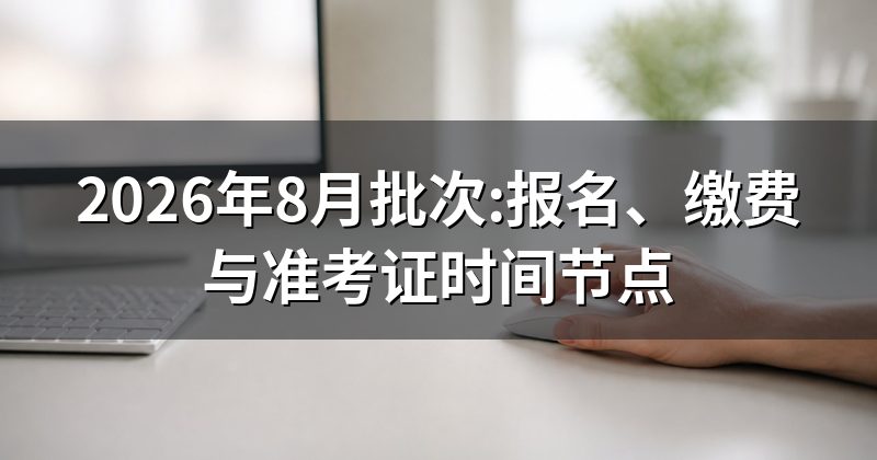 2026年8月批次:报名、缴费与准考证时间节点