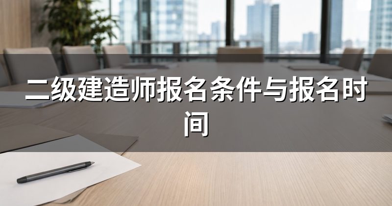 二级建造师报名条件与报名时间