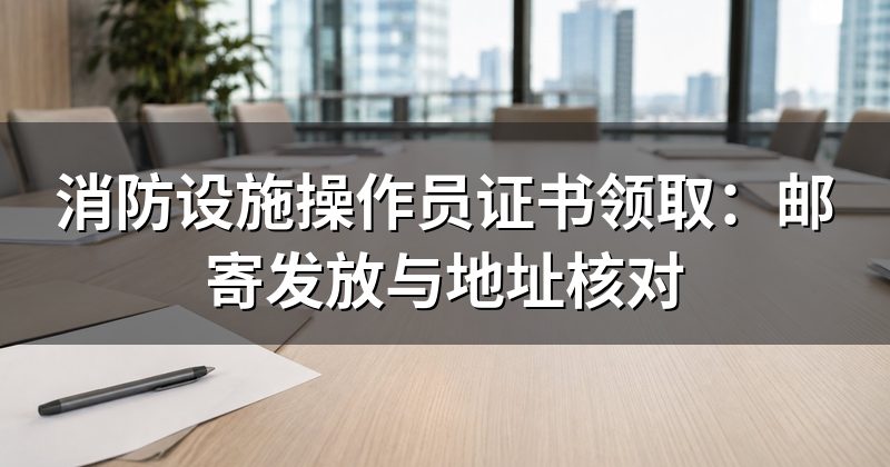 消防设施操作员证书领取:邮寄发放与地址核对