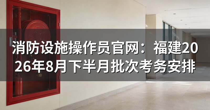 消防设施操作员官网:福建2026年8月下半月批次考务安排